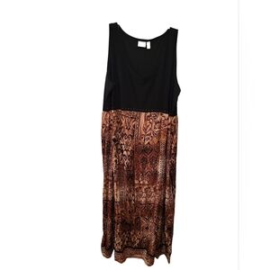 Black and Brown Sleeveless Maxi Dress By Kim Rogers